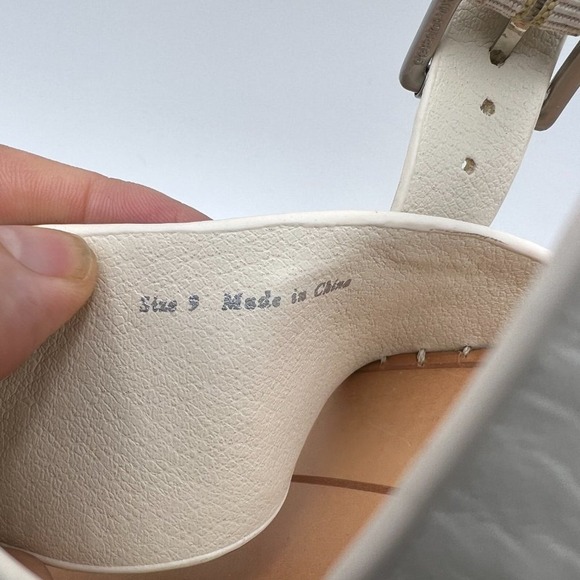 Dolce Vita Spiro Two Band Espadrille Wedge Sandals Off-white / Snake Skin Size 9 - Picture 5 of 9